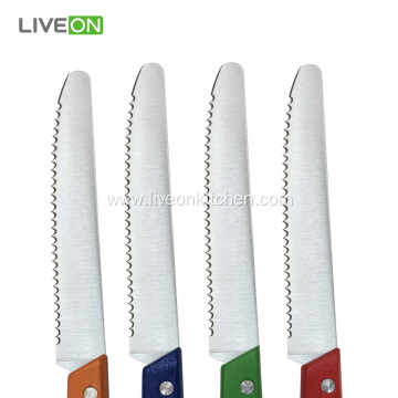 Colored Handle Tomato Knife 4 Pieces Set